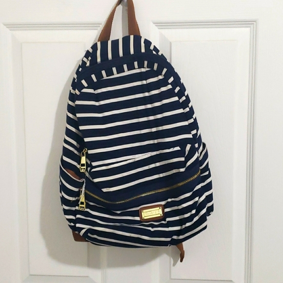 Madden Girl Handbags - MADDEN GIRL Blue and white Striped backpack.